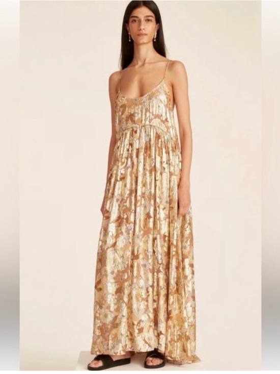 J. Crew Dresses & Skirts - J. Crew Collection Gold and White Floral Maxi Dress 4